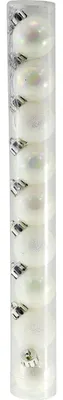 Produktbild von Weihnachtskugel aus Kunststoff Ø 3 cm weiß - 9 Stück