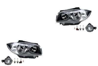 Immagine prodotto di Johns, set di fari alogeni adatti per BMW serie 1 E81 E82 E87 E88 09-13 H7 +fog+L. 63176924655 6924655 63176924656 6924656 63117249649 7249649 63