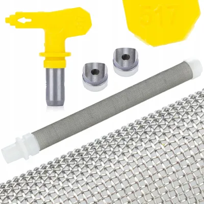 Obrázok produktu pre Rosfix Sada Ultra Spray 517 – Tryska na Striekanie Farby, 2x Tesniace Adaptéry, Filter s Veľkosťou Ôk 60 Mesh | Šírka Striekania 25 cm