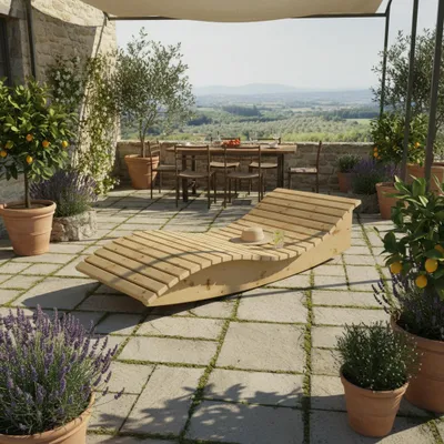 Produktbild von Gartenliege Himmelssofa "Pool-Moni" (Zirbe) 90cm