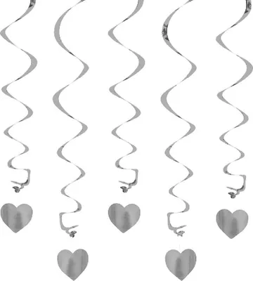 Produktbild von Oblique Unique 5 Girlande Spiral Deckenhänger mit Herz - silber