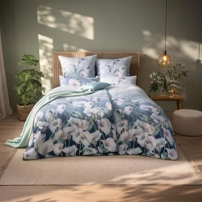 Produktbild von Estella Satin de Luxe Bettwäsche Carolin navy 135x200 cm + 80x80 cm + 40x80 cm