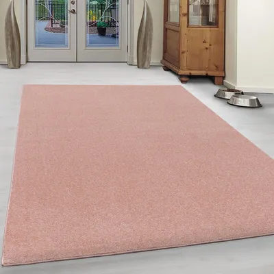 Produktbild von Kurzflorteppich für Wohnzimmer, Küche, Schlafzimmer, Gabbeh, einfarbig rosa 200 x 290 cm