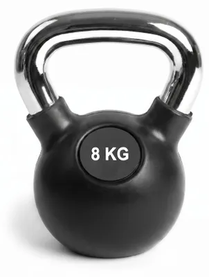 Produktbild von Kettlebell 8 kg Gusseisen gummiert – Kugelhantel mit Stahlgriff, KI-generiertes Bild