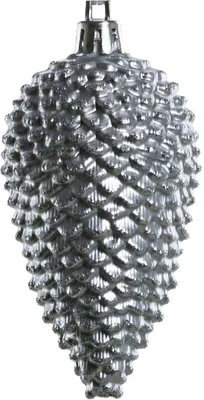 Produktbild von Trendline Weihnachtskugeln Zapfen bruchfest, langlebig 8 cm silber 6 Stück