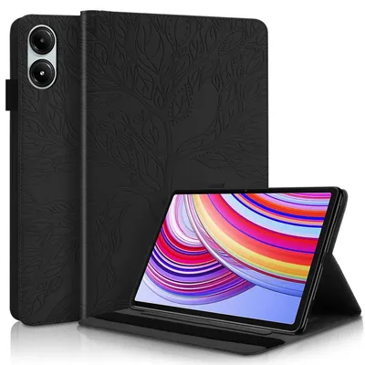 Immagine prodotto di Per Xiaomi Redmi Pad Pro 12.1 pollici stand-up albero modello copertura in Similcuoio caso Nero