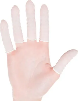 Produktbild von HYGOSTAR Nitril-Fingerlinge puderfrei weiß L 100 Stück