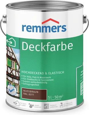 Produktbild von Remmers Deckfarbe nussbraun (RAL 8011) 5 l, Holzlack