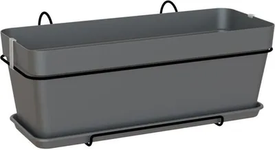 Image de Jardinière ARTEVASI Capri, 50cm, Anthracite, 50.2 x 28.5 x 20.7 cm, 1.54L