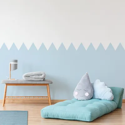 Produktbild von Muralo WANDTATTOO für Kinderzimmer für Mädchen und Jugend Wandsticker Wandaufkleber ZAUNFORM Blau Br. 120 cm x Hö. 120 cm
