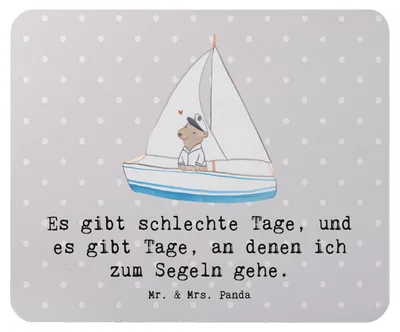 Produktbild von Mr. & Mrs. Panda Mauspad Bär Segeln - Grau Pastell - Geschenk, Sport, Mouse Pad, Yachtclub, Mousepad, Segeltörn, gummi, Segelschule, laptop, Segelboot, mousematte