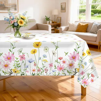Produktbild von Wasserfestes Blumen Tischdecken 152 x 214 cm