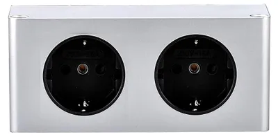 Doppelsteckdose, Ecksteckdose, 230 V, 16 A, 3600 W, weiß, 140x45x63 mm