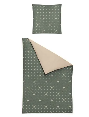 Produktbild von Irisette Biber Bettwäsche Dublin 8395-30 Hirsch Sterne grün 135x200
