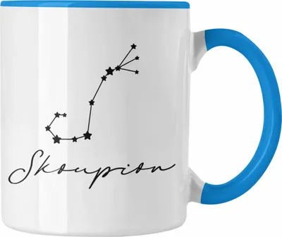 Produktbild von Trendation - Skorpion Sternzeichen Tasse Geschenk Horoskop Tierkreiszeichen (Blau)