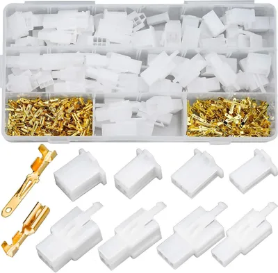 Produktbild von 380 Stk Kabel Steckverbinder 2 3 4 6 Polig Flachsteckhülsen 2,8mm Pitch Männlich Weiblich Stecker Gehäuse Pin Header Crimp für Kfz Auto Motorrad