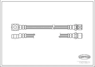 Produktbild von CORTECO 19018871 Bremsschlauch Vorne für OPEL KADETT D (31-34, 41-44) KADETT D (32,37,39, 42) KADETT D Caravan (35, 36, 45, 46) für VAUXHALL ASTRA CC