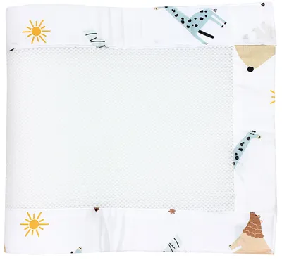 Produktbild von TupTam Gitterstäbe Schutz Netz Babybett Nestchen 3D Mesh 2 Pack, Farbe: Safariwelt, Größe: ca. 128 x 30 cm (für Babybett 140x70)