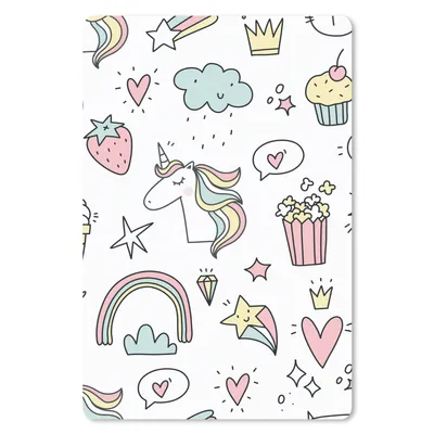 Produktbild von MuchoWow® Mauspad Mousepad Schnittmuster - Einhorn - Kinder - Mädchen - Regenbogen - Pastell 18x27 cm - Mousepads - Maus Mat - Pad - Mausunterlage