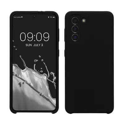 Produktbild von kwmobile Hülle kompatibel mit Samsung Galaxy S21 Hülle - Silikon Handy Case - Handyhülle weiche Oberfläche - kabelloses Laden - Schwarz