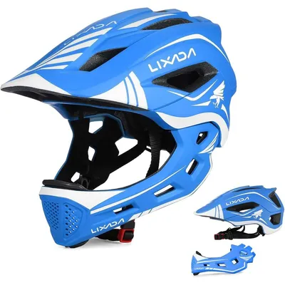 Produktbild von Kinderhelm Fahrradhelm - Full-Face - Abnehmbares Kinnteil - Kopfumfang 52-58 cm