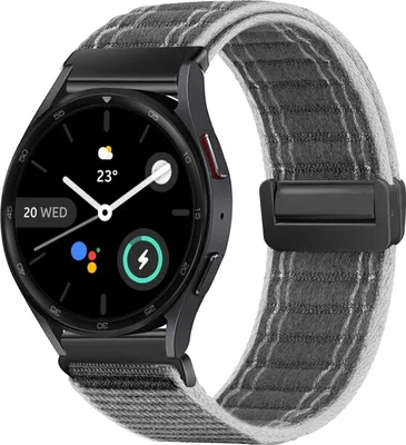 Produktbild von Smartwatch Armband für Samsung Galaxy Watch5 Pro 45mm Nylon Textil Band Ersatzband Wechselband Magnetverschluss flexibel atmungsaktiv Grau