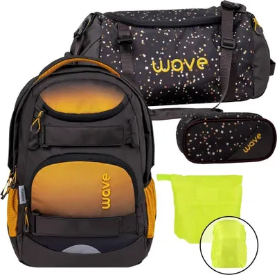 Produktbild von Wave Schulrucksack Set Mädchen Jungs "Gradient Sand" mit Regenschutz