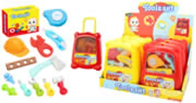 Produktbild von Luna Kinder Werkzeug-Trolley 14-tlg. Heimwerker Handwerker Spielset Werkzeugset