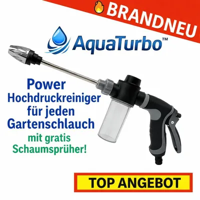 Zdjęcie produktu dla Wysokociśnieniowy pistolet natryskowy AquaTurbo™ Pistolet na wodę Wąż ogrodowy z rozpylaczem piany