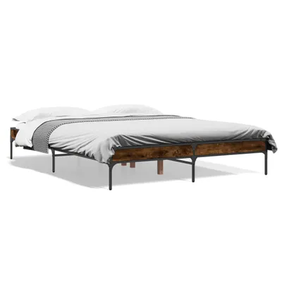 Obrázok produktu pre vidaXL Rám postele 140x200 cm z dymového duba, materiál na báze dreva a kovu