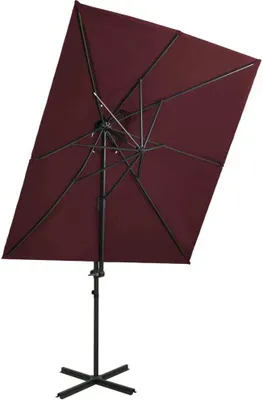 Produktbild von The Living Store Ampelschirm mit Lüftung Bordeauxrot 250x250 cm