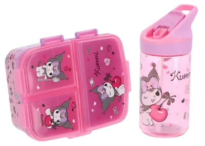 Produktbild von Kuromi-Mittagessen-Set; Trinkflasche und Lunchbox