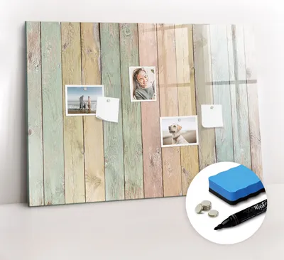 Produktbild von Magnetpinnwand Memoboard - Zubehörsatz - Schwarzer Marker + Schwamm + Magnete - 100 x 70 cm - Bunte Tafeln