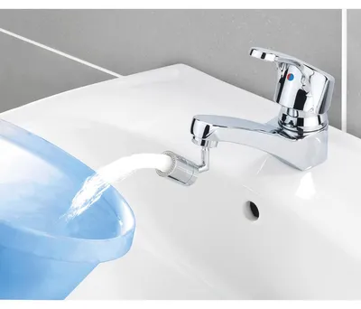Immagine prodotto di Regolatore di flusso Maximex con giunto sferico doppio, regolabile per pressione e getto doccia, montaggio rapidissimo, orientabile, ideale per lavabi di piccole dimensioni