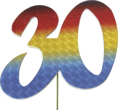 Produktbild von PaperStyle 2514030 Jubiläumszahl 30 bunt