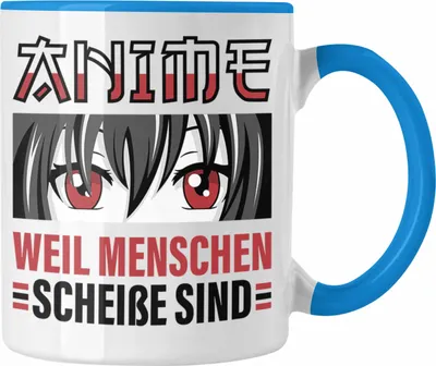 Produktbild von TRENDATION Anime Tasse Geschenk Spruch Kaffeetasse (Blau)