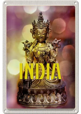 Produktbild von Blechschild Reise 20x30cm Indien Skulptur Buddhistische Göttin