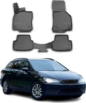 Image de Tapis de Sol pour Seat Leon 2012-2020 Caoutchouc TPE Noir