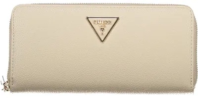 Produktbild von Elegante Damen Brieftasche Beige mit Reißverschluss und Logo-Details