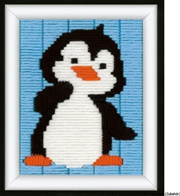 Produktbild von Vervaco Spannstich Stickpackung "Kleiner Pinguin", Stickbild vorgezeichnet