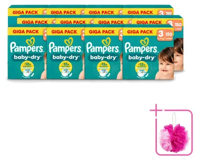Produktbild von 12 x Pampers Baby-Dry Windeln Größe 3 - Sparpackung - 12 Stücke