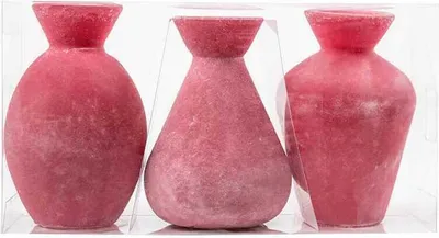 Produktbild von 3er Set Flaschenvasen Dekoglas VINTAGE Glas Pink H 10,5cm Ø 7cm Sandra Rich WA