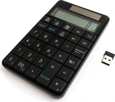 Produktbild von 2 in 1 Numpad Taschenrechner Solar Tastatur Ziffernblock mit USB in Schwarz
