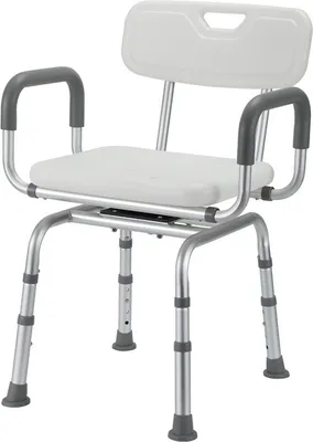 Produktbild von Jopassy Duschhocker Badhocker Höhenverstellbar Duschstuhl bis 136kg  Badsitz mit arm und rückenlehne +360° Drehbar