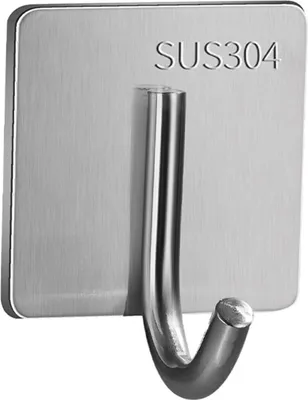 Produktbild von 1/6 Stück Wandaufhänger aus Edelstahl, strapazierfähig, selbstklebend, Handtuchhaken, rostfrei, korrosionsbeständig, Utensilienaufhänger, selbstklebende Bademantelhaken