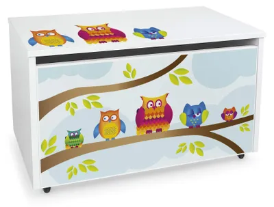 Produktbild von Bayagu Kindertruhe 71x40x46cm aus Holz mit Rollen und Sicherheitsdeckel