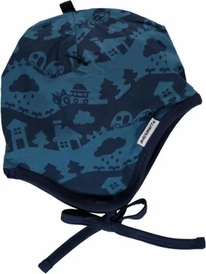 Produktbild von Maxomorra Baby Mütze mit Ohrenschutz Bindebändern  blau 40/42