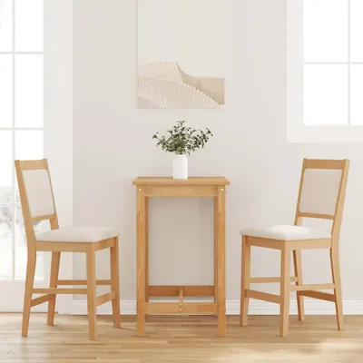 Image de Maison Exclusive - Tabourets de bar avec coussins, 2 pièces, bois massif naturel, hévéa