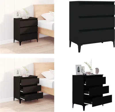 Obrázek produktu pro vidaXL Příborník černý 60x35x70 cm Materiál na bázi dřeva - Příborník - Příborníky - Skříňka - Úložná skříňka