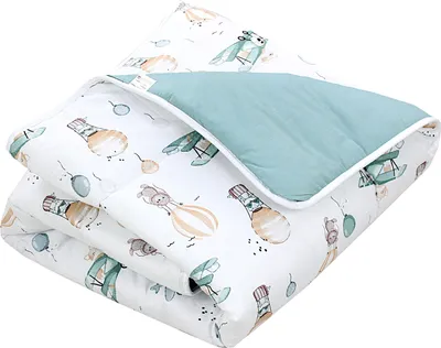 Image de TupTam Baby Tapis de jeu Enfants Grand tapis de jeu Rembourré XXL Tapis d'éveil 120 x 120 cm Chambre de bébé Tapis de sommeil, Couleur : Renards / Avions / Ballons / Vert